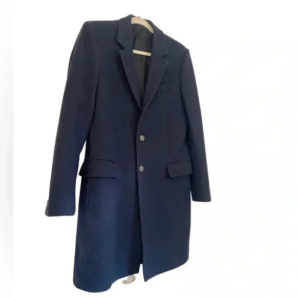 AMI Paris Wool and Cashmere Blend Navy Blue Coat Sz M - Picture 13 of 14